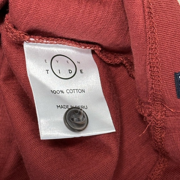 Men’s Even Tide Large Henley Short Sleeve T-Shirt Top Tee Burgundy Cotton NWT - Picture 9 of 9